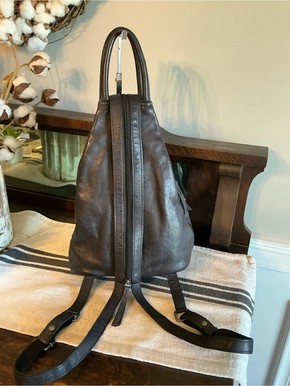 NWOT We The Free Leather Soho Convertible Sling Backpack Bag Black MSRP $128